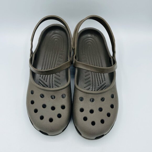 Crocs Shoes Womens Size 10 Brown Slip On Comfort Huaraches Lightweight Strappy - Picture 5 of 11